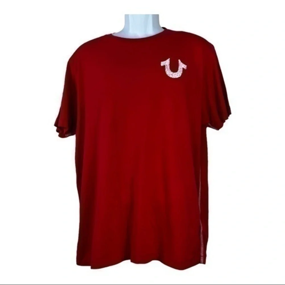 True Religion Men T-shirt Red Pullover Sz XL